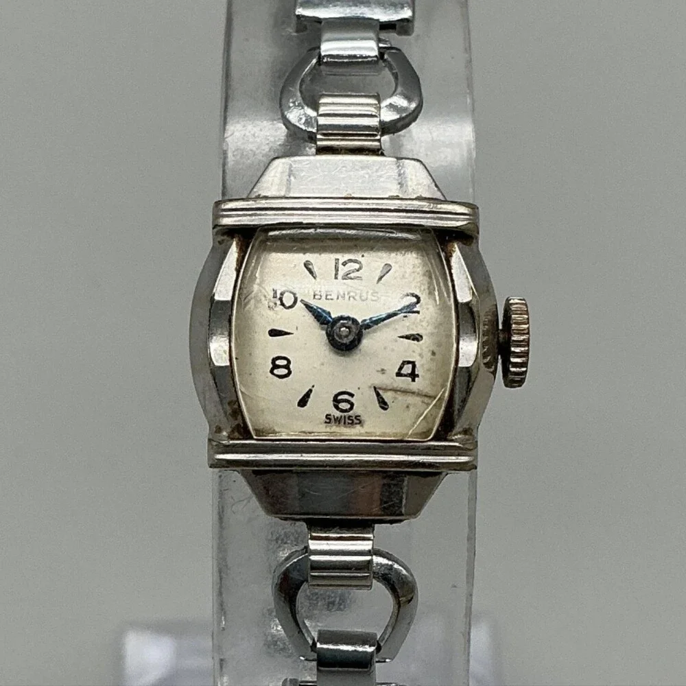 Vintage Benrus Womens Watch 16mm Cream Dial 10k RGP Manual Wind